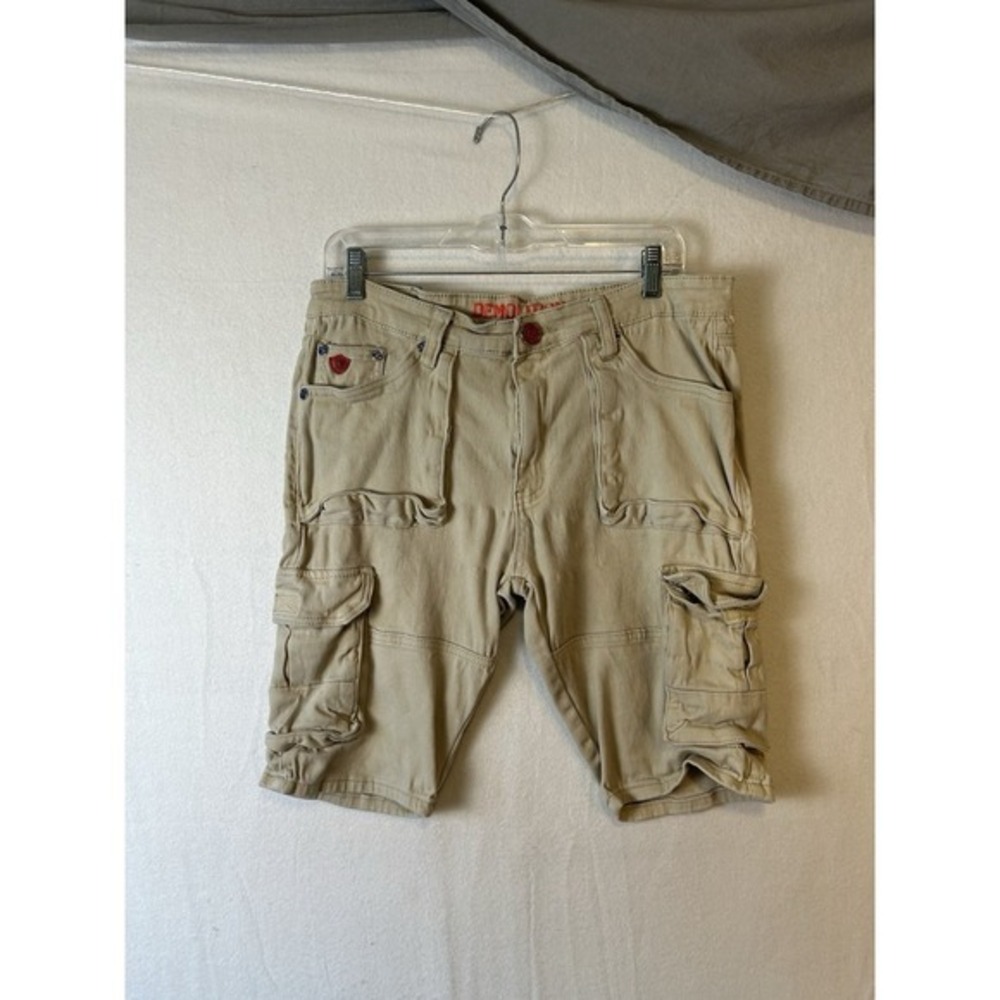 Demolition Men's Kaki Cargo Shorts Size 38 #1334